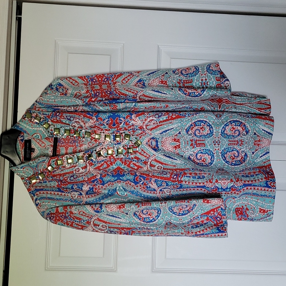 Jones New York size 1X paisley tunic with bling